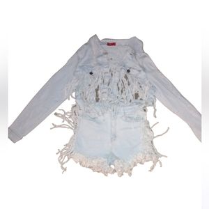 Roma brand jean jacket and shorts